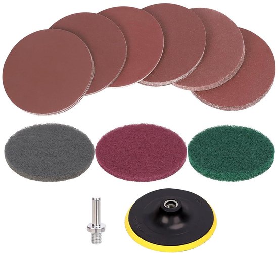 64 stuks 5 Inch Schuurschijven Pad Kit Haakse Slijper Bijlagen met 5/8