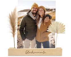 LOViLEE® kaarthouder in set van 2 - momenten van geluk - kaartenstandaard hout incl. ansichtkaart downloaden - fotohouder hout, fotostandaard, fotocadeaus, leuk dat je bestaat cadeaus