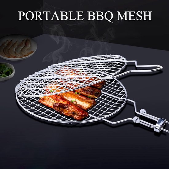 Holzsammlung BBQ grillmand, draagbare opvouwbare roestvrijstalen