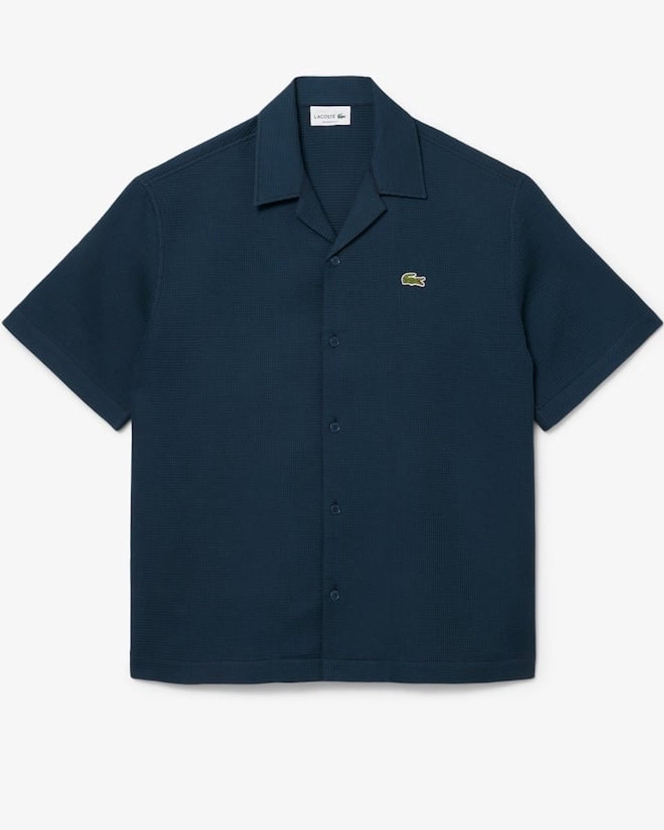 Lacoste S/S Woven Shirt Falcon Blauw
