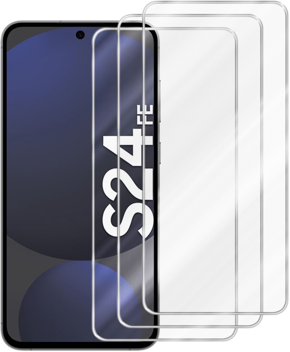 Cadorabo 3x Screenprotector geschikt voor Samsung Galaxy S24 FE - Beschermende Pantser Film in KRISTALHELDER - Getemperd (Tempered) Display beschermend glas in 9H hardheid met 3D Touch