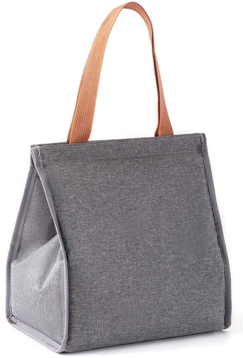 Ibenzoa® Luxe Thermische Lunchtas met Isolerende Folievoering en Handige Opbergvakken, 9 Liter, Grijs