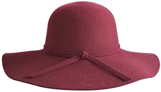 Zoe Capeline 100% Laine Feutre Dames Hiver Automne Chapeau Feutre Chapeau House of Ord - Taille: L/XL: 59cm Couleur: Rouge