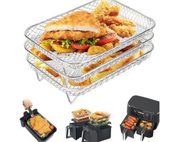 3-laags Luchtfriteuse Rek - Ideaal voor Airfryers en Ovens