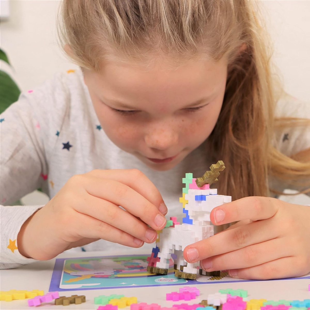 Plus-Plus Learn to Build eenhoorn 275 delige bouwset - 3908 - Bouwspeelgoed - Constructiespeelgoed - Set met bouwstenen - Vanaf 5 jaar — afbeelding 5