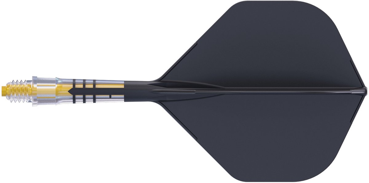 Cuesoul ROST T19 Integrated Dart Flights Big Standard Wing Carbon Black Yellow - Dart Flights Maat 3