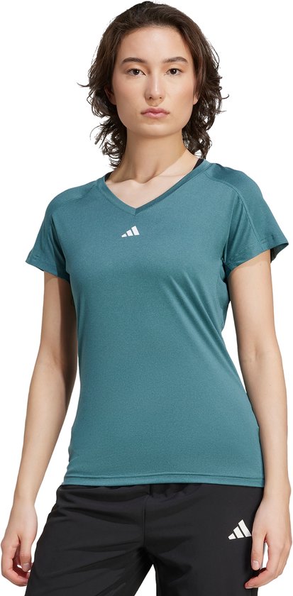 T-shirt V V adidas Performance AEROREADY Train Essentials à logo Image de marque - Femme - Vert - 2XS