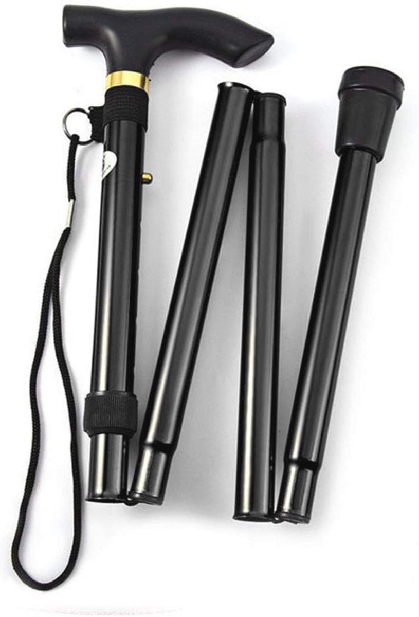 Opvouwbare Wandstok voor Volwassenen - Flexibele en Duurzame Loophulp - Inklapbare Mobiliteitshulp voor Wandelen en Reizen