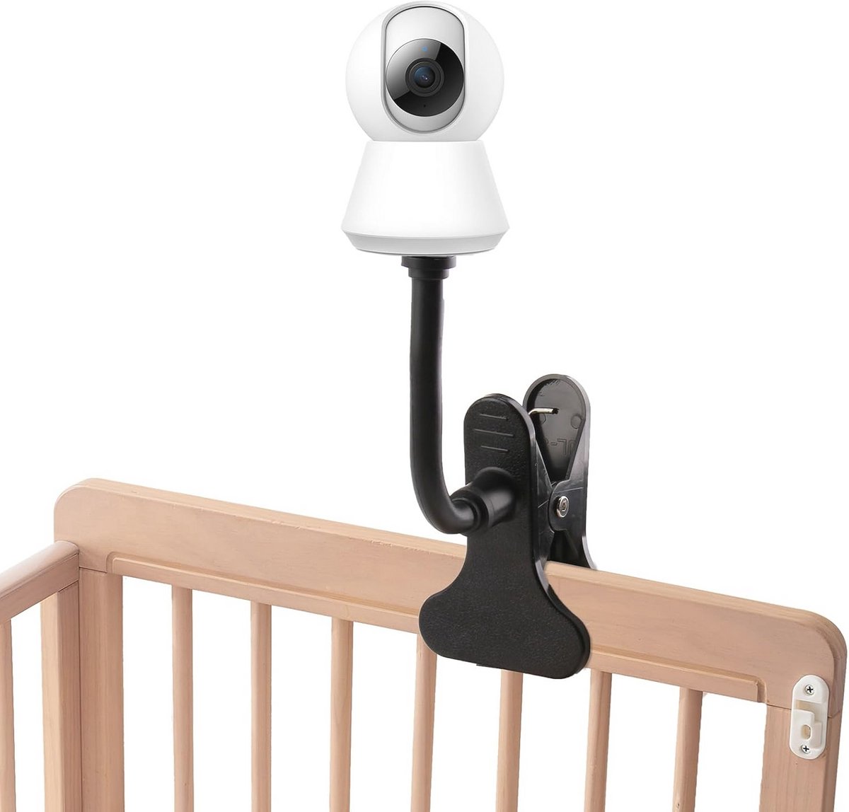 Babyfoon Houder - Flexibele Camera Stand - Babykamer Toezicht - Universele Klembevestiging - 18 cm Lengte - Zwart