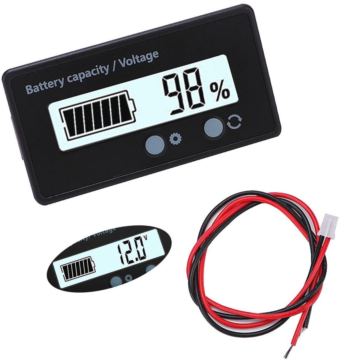 Universele Batterijcapaciteit Meter voor DC 12V 24V 36V 48V - LCD Scherm Spanningstester