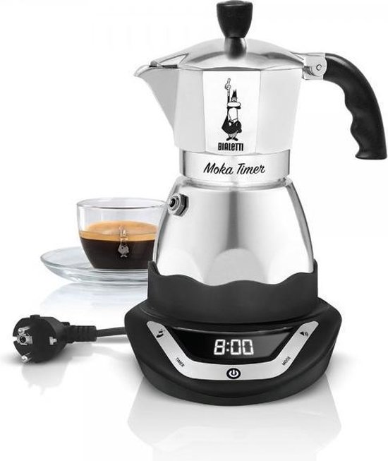 Verandert in uitrusting Afstotend Bialetti Easy Timer Moka espressomaker - Percolator - 6 kops - Elektrisch -  Aluminium | bol.com