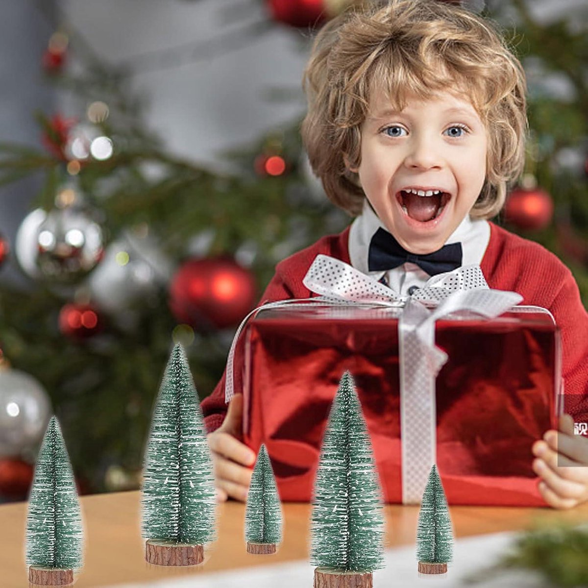 JOYUE Kunstkerstboom, miniatuur, 3 maten, groene dennenboom, sneeuwboom, mini-kerstboom, groen, voor kerstdecoratie, tafeldecoratie, etalage, doe-het-zelf JOYUE Kunstkerstboom, miniatuur, 3 maten, groene dennenboom, sneeuwboom, mini-kerstboom, groen, voor kerstdecoratie, tafeldecoratie, etalage, doe-het-zelf