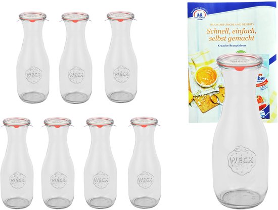 Set van 24 Weck-potten sapfles 530 ml met 24 glazen deksels - Hier kopen