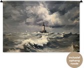 Tapisserie murale 120x80 cm - Phare - Vagues - Storm - Tapisserie - Tapisseries