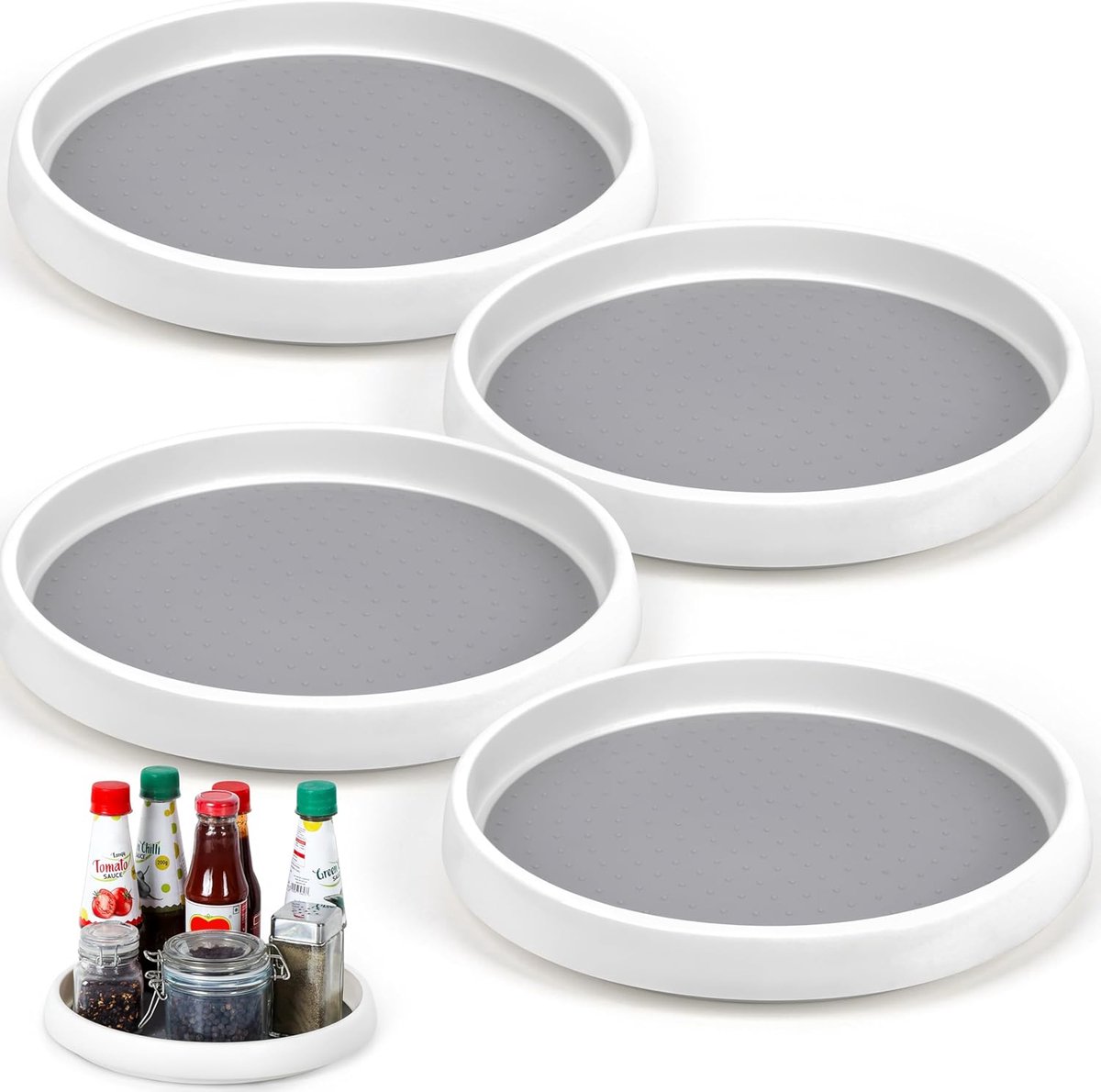 Roterende Lazy Susan Organizer - 25 cm Non-slip Keuken en Badkamer Opslag Draaitafel