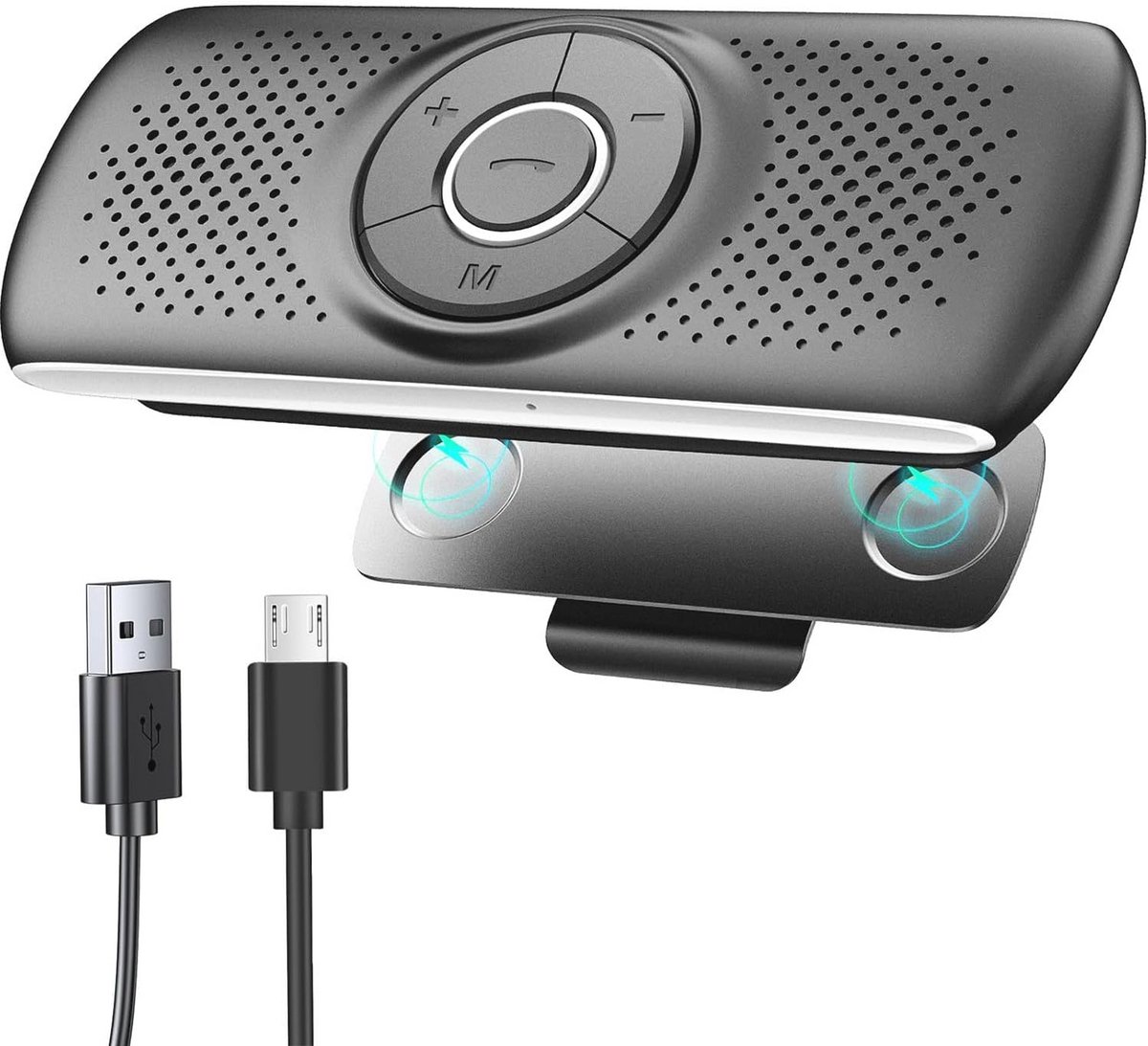 Bluetooth Handsfree Carkit met Clip en Microfoon - Ondersteunt Siri & Google Assistant - Voor Muziek en Telefoongesprekken