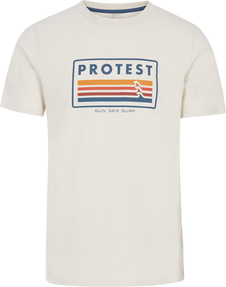 Protest Prtbarn – T shirt Heren – Korte mouwen – Ronde hals Kitoffwhite