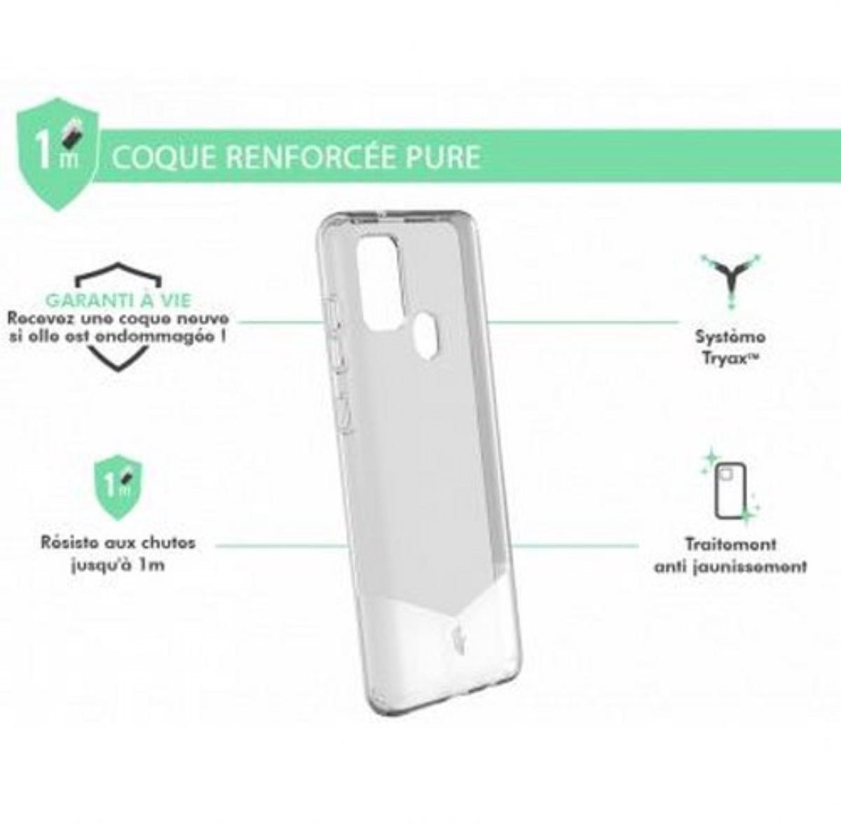 Force Case, Versterkte hoes Geschikt voor Samsung Galaxy A21s PURE, Transparant