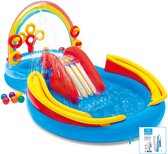 Intex - Opblaaszwembad - Rainbow Ring Play Center - Vanaf 2 jaar - Kinderspeelparadijs - 297 x 193 x 135 cm inclusief reparatiesetje