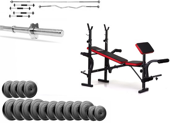 Dumbbell set 2 x 15 kg met cementvulling