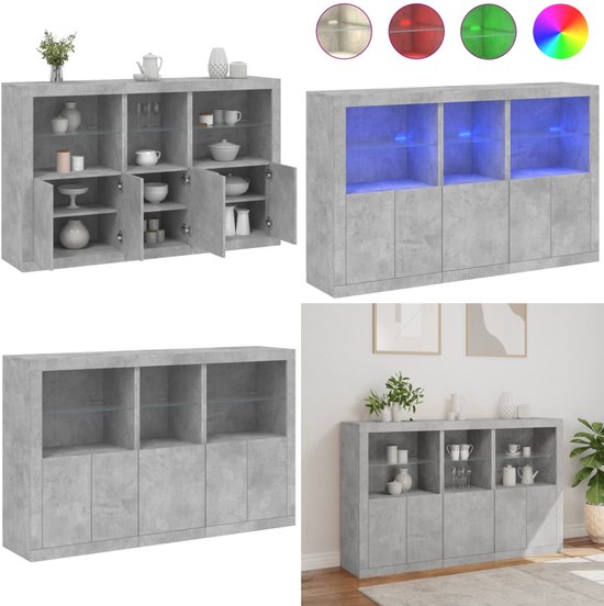 Dressoir met LED-verlichting 60x37x67 cm wit