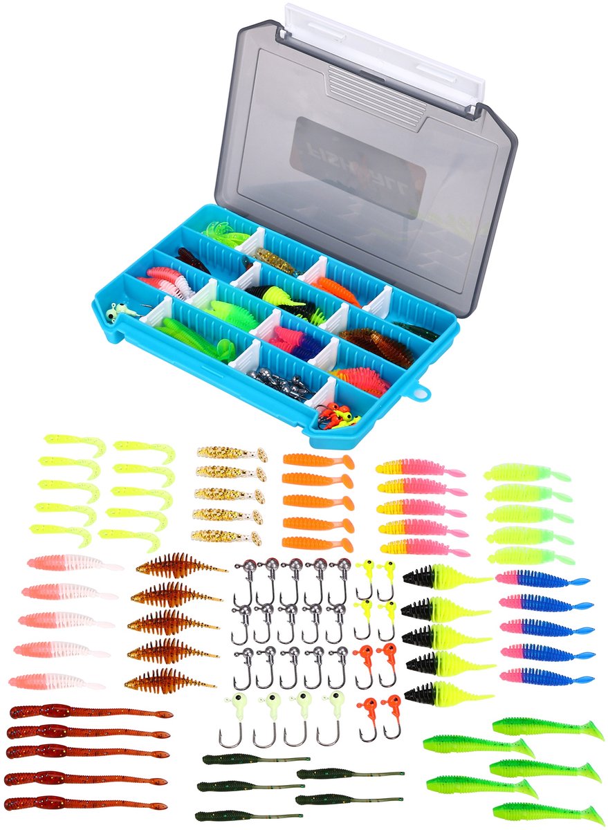 Fish4All Trout Softbait Box (97 stuks) - Shad
