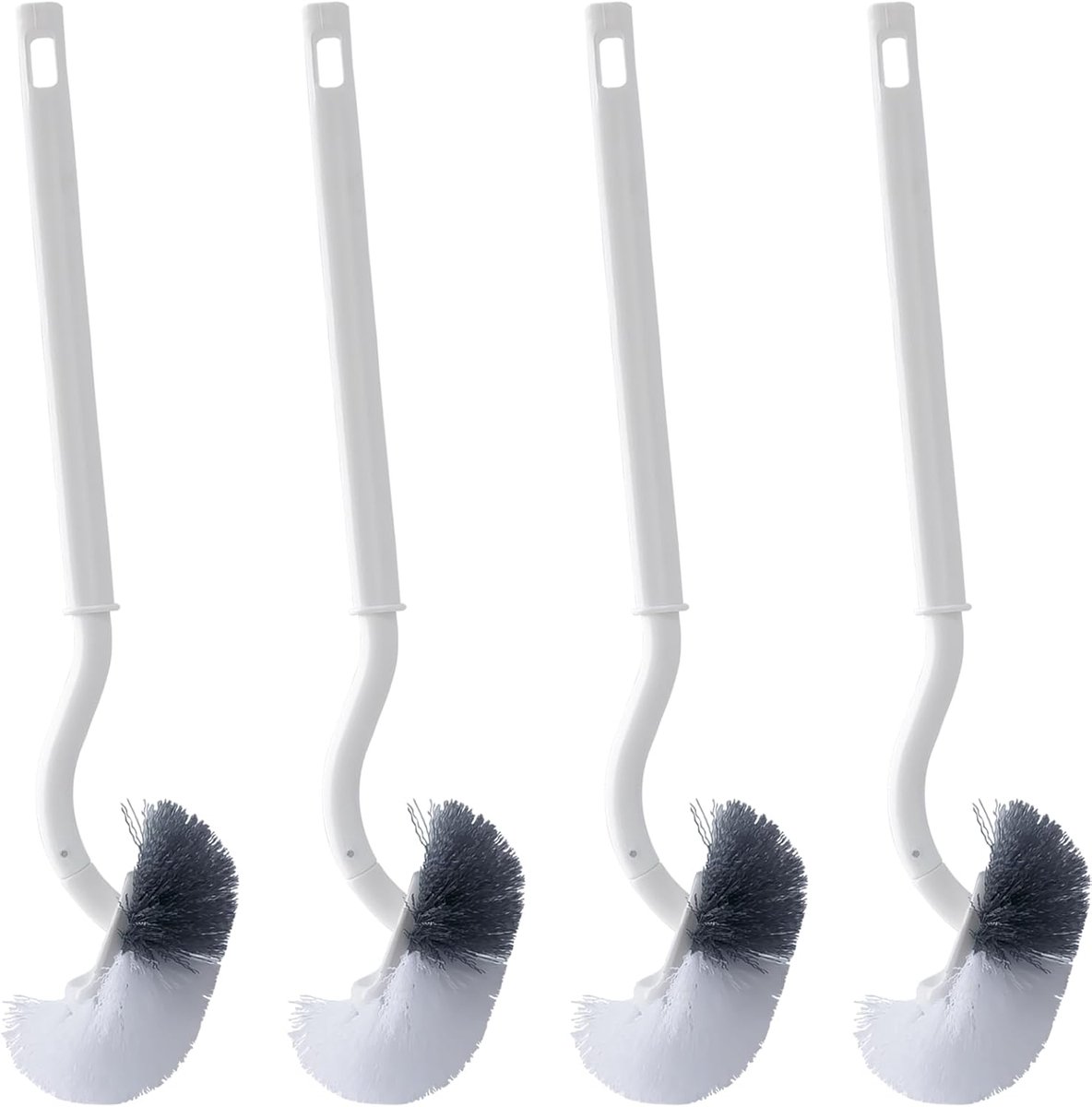 Ibenzoa® Set van Vier Toiletborstels met Ergonomische Ontwerp en Verstelbare Haartjes voor Professionele Reiniging