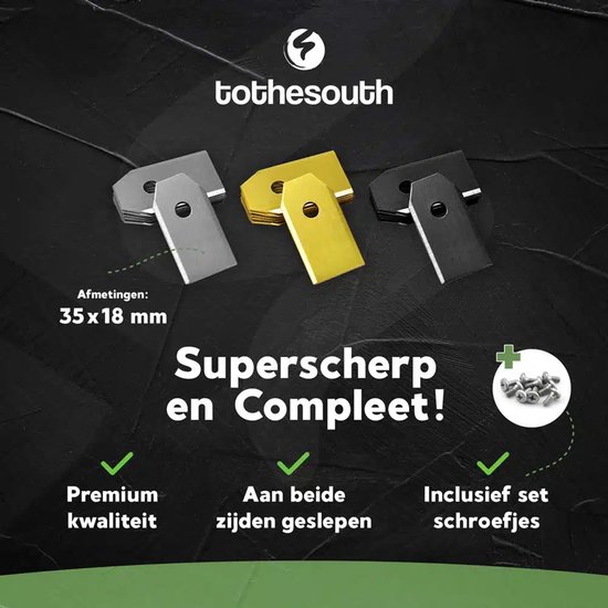To the South® Universele Robotmaaier Mesjes Staal, Titanium & Black Coated - Probeerset van To the South — afbeelding 4