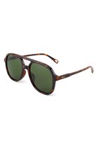 Lunettes de soleil aviateur KIMU Motor rondes - Monture écaille de tortue - Verres verts G15 - Lunettes de soleil influenceur moto rétro homme femme Festival