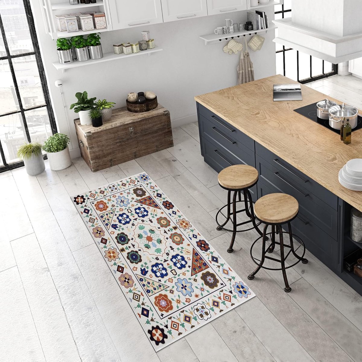 Ibenzoa® Durable Mosaic Kitchen Mat – 80 x 150 cm – Water-Resistant & Easy Care