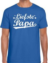 Liefste papa cadeau t-shirt blauw heren S