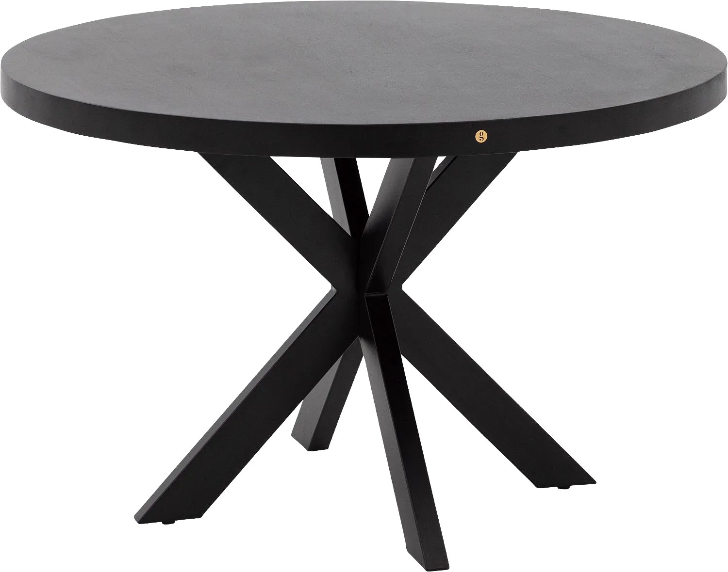 Goossens Eettafel Lecca - 120 x 76 x 120 - mango - zwart - rond mango zwart gelakt