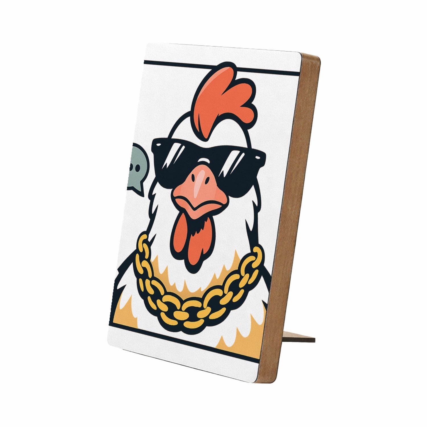 Mr Cadeautjes Glasframe/MDF 12,7 x 17,8 - design Retro karakterprint met onverwachte zelfverzekerdheid | cadeau Wit