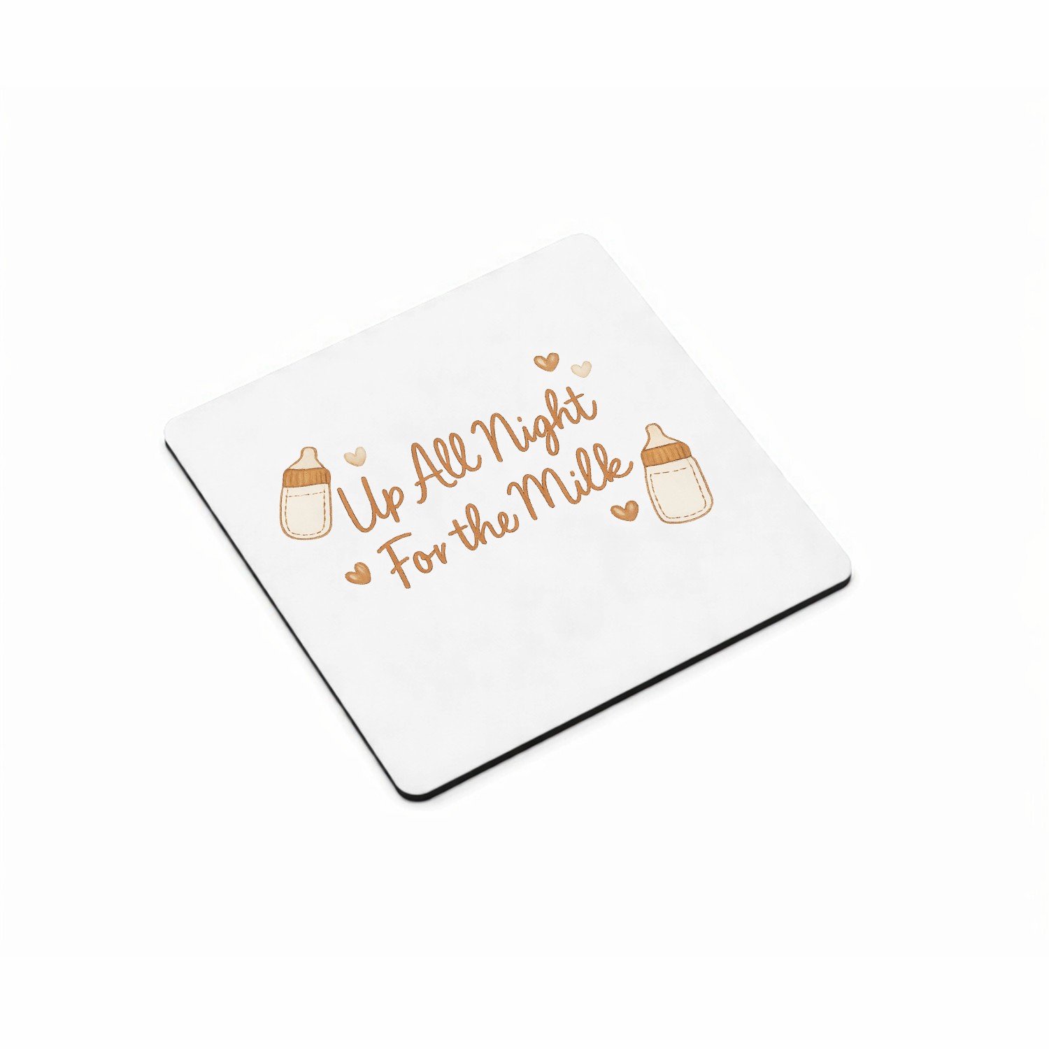 Mr Cadeautjes MDF magnetische fotolijst vierkant 9,5 - design Een zachte, grappige slogan rond slaapgebrek in een vergelij | cadeau Wit