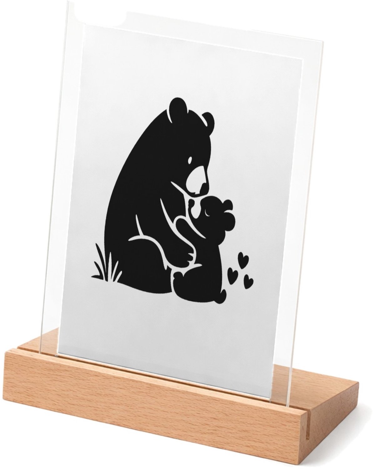 Mr Cadeautjes Glasframe met vaste tekst - design Liefdevolle complimenten in een compacte typografische poste | cadeau Wit