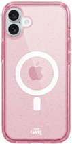 xoxo Wildhearts Sparkle Away Pink - Hoesje geschikt voor iPhone 17 MagSafe - Hoesje met glitters - Shockproof case - Glitterhoesje - Magnetisch telefoonhoesje - Roze