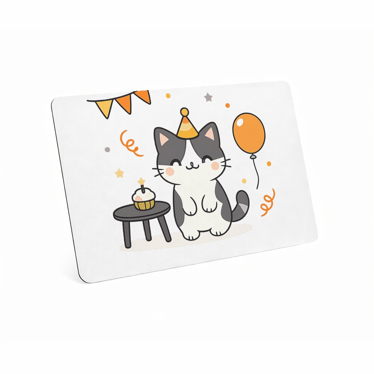 Mr Cadeautjes MDF magnetische fotolijst 28 x 19 - design Een minimalistische verjaardagsillustratie met een hond die | cadeau Wit