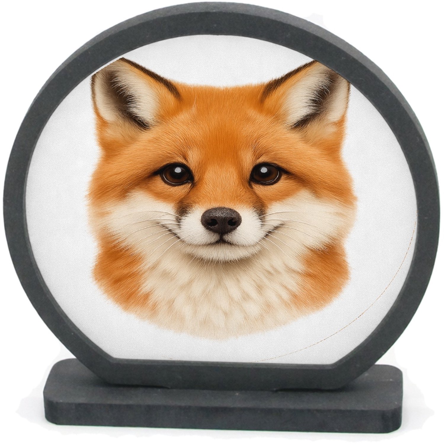 Mr Cadeautjes Houten fotolijst rond met MDF inleg - design Een groot, centraal dierenportret met luxe uitstraling en ru | cadeau Wit