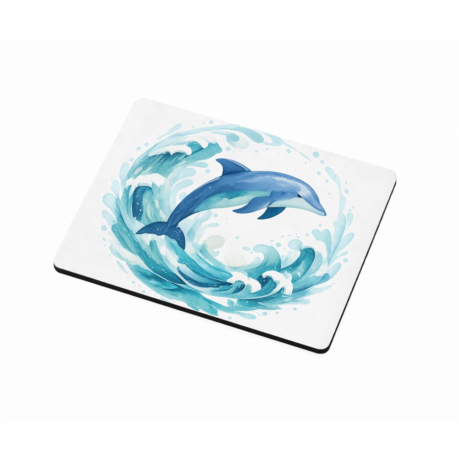 Mr Cadeautjes MDF magnetische fotolijst 9 x 7 - design Een cirkelvormige waterwerveling rond een springende zeeschi | cadeau Wit