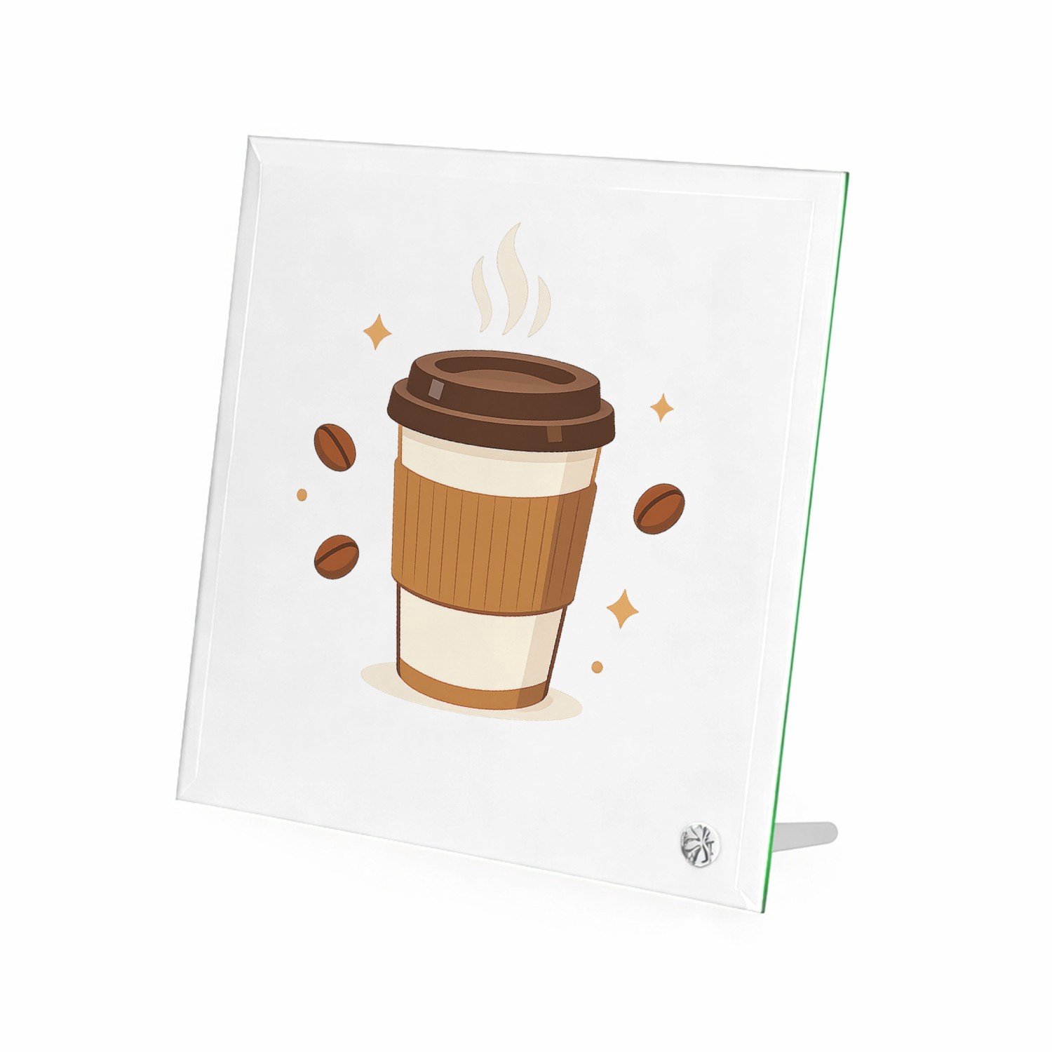 Mr Cadeautjes Glasframe 20 x 20 - design Een compacte typografische koffieposter met één centrale ill | cadeau Wit