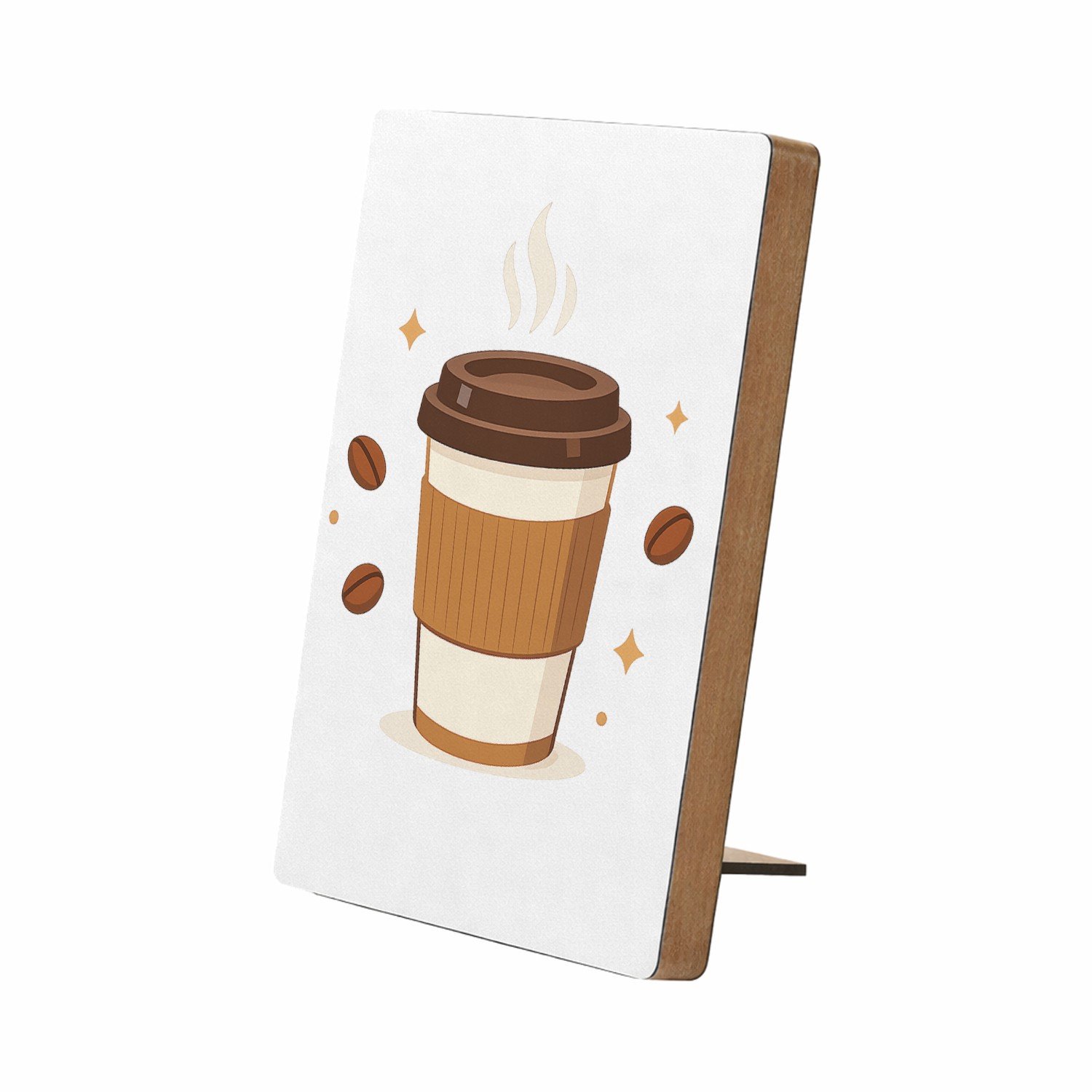 Mr Cadeautjes Glasframe/MDF 12,7 x 17,8 - design Een compacte typografische koffieposter met één centrale ill | cadeau Wit