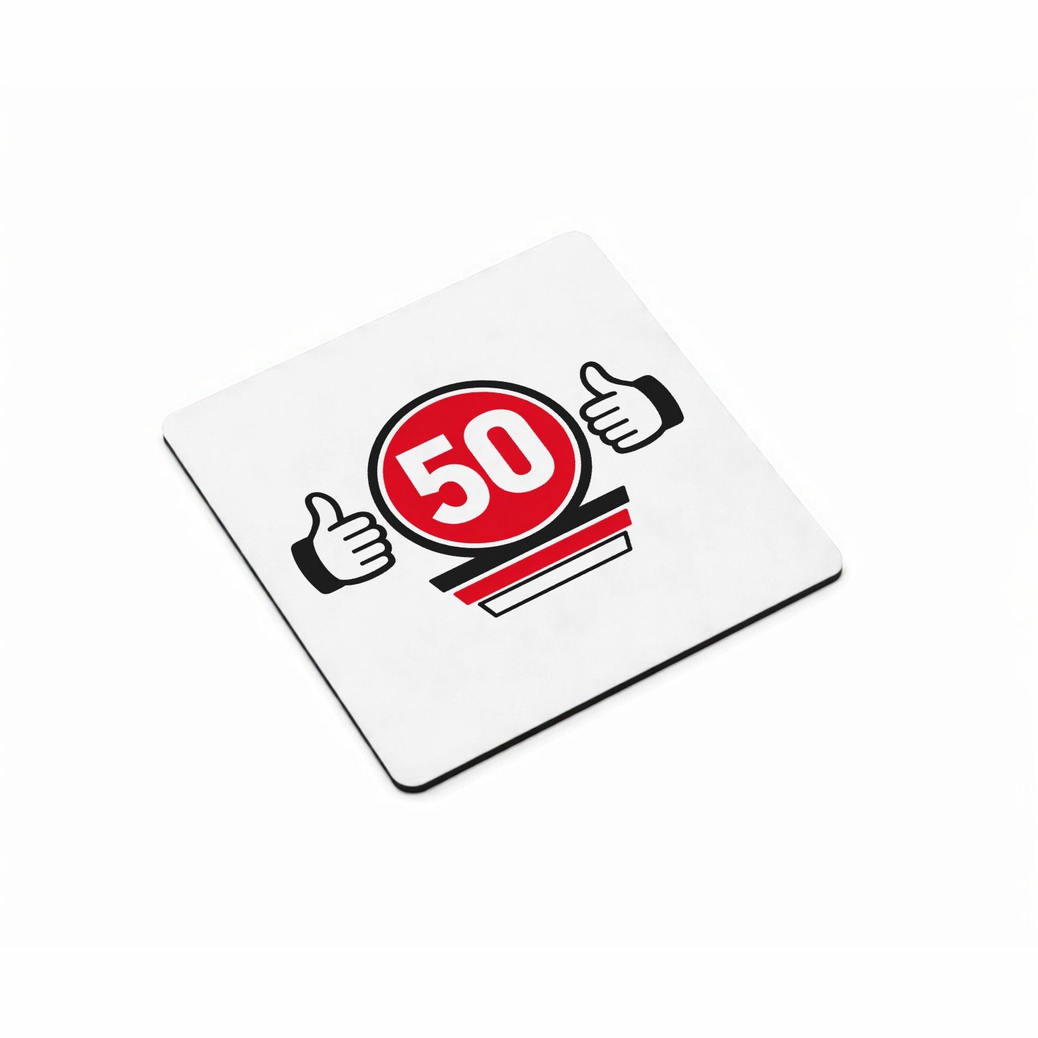 Mr Cadeautjes MDF magnetische fotolijst vierkant 9,5 - design Een compacte verjaardagsbadge met een eigenzinnige sportieve | cadeau Wit