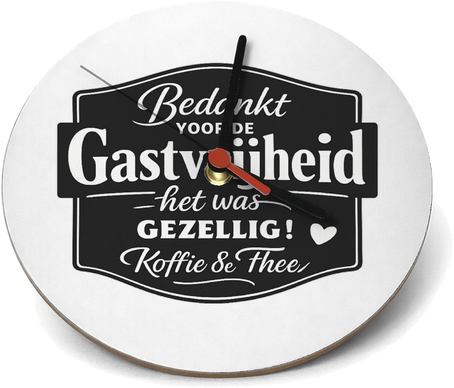 Mr Cadeautjes Klok rond Ø 19 - design Een speels retro-keukenontwerp met grote typografie en een k | cadeau Wit