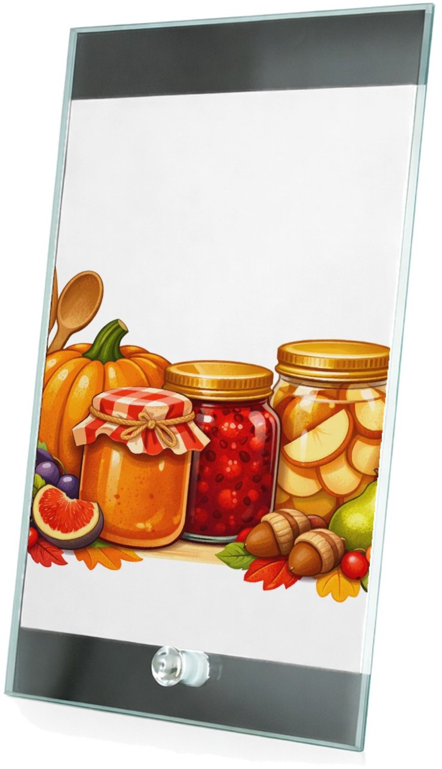 Mr Cadeautjes Glasframe 15 x 23 - design Een speels retro-voedselbeeld met een grote kopregel en een | cadeau Wit
