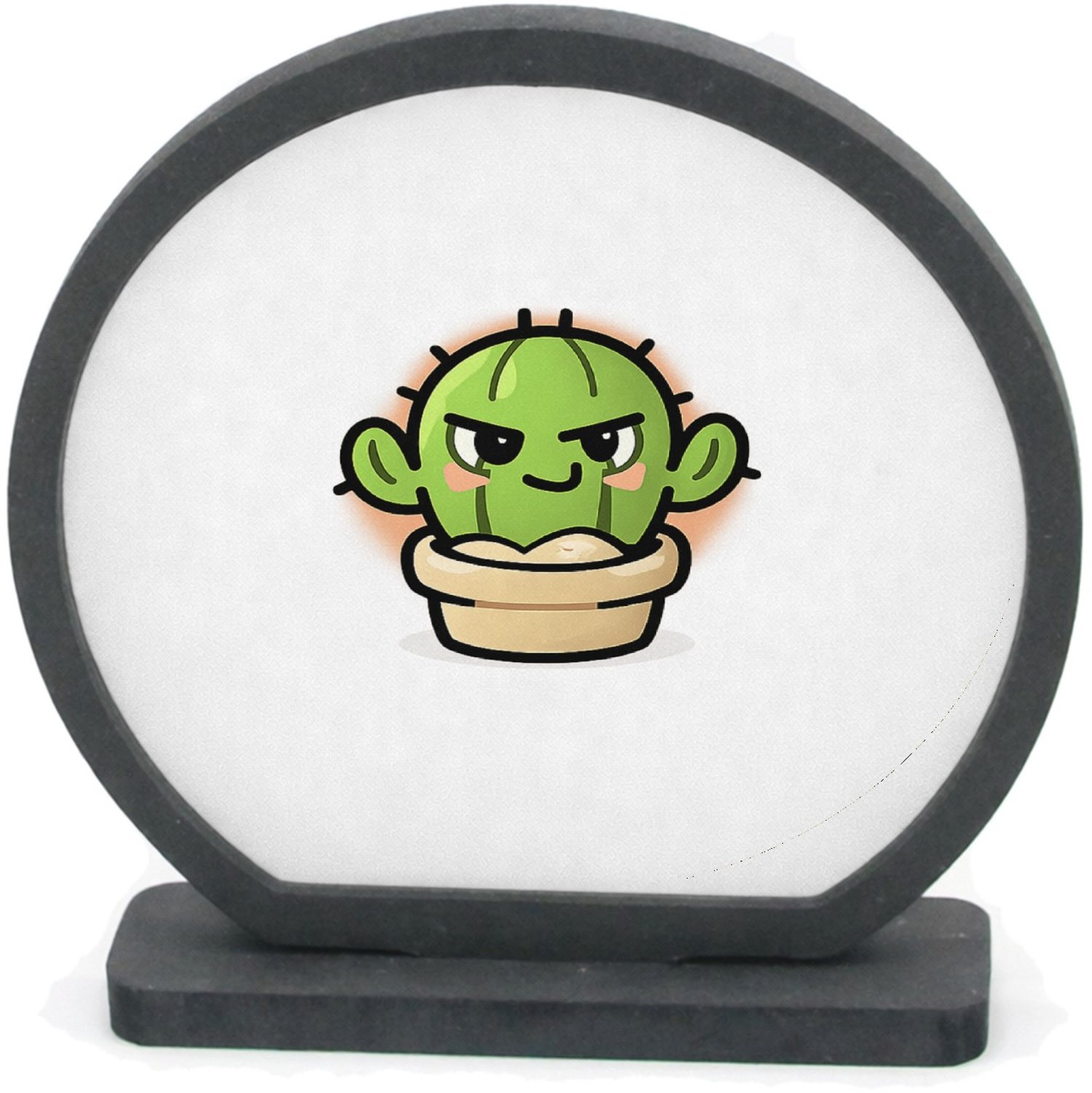 Mr Cadeautjes Houten fotolijst rond met MDF inleg - design Een compact dierenstatement met een andere speelse attitude | cadeau Wit