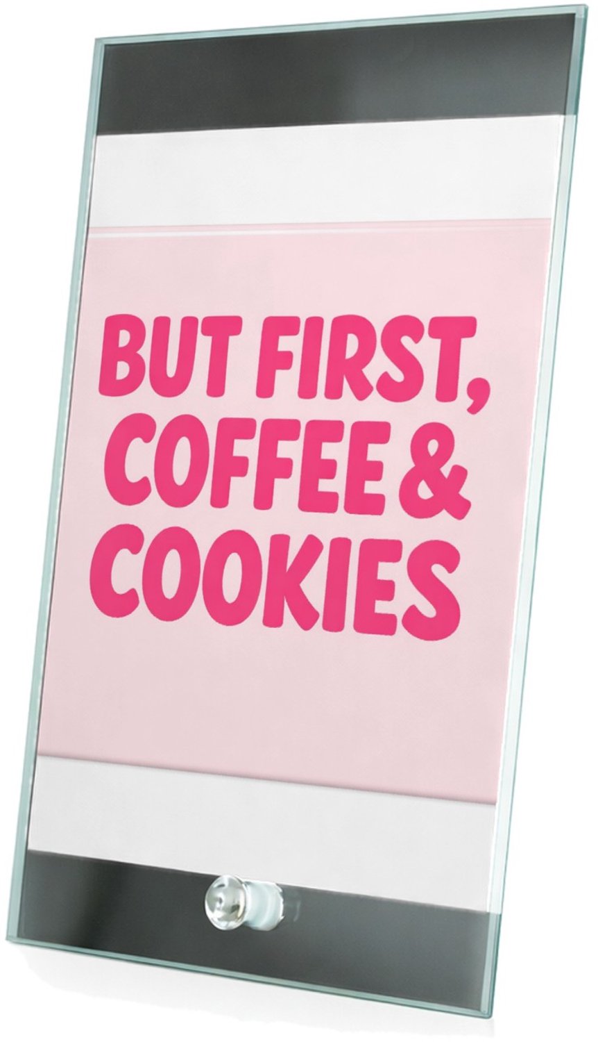 Mr Cadeautjes Glasframe 15 x 23 - design Compacte typografische print met een speels keuken- of koffi | cadeau Wit