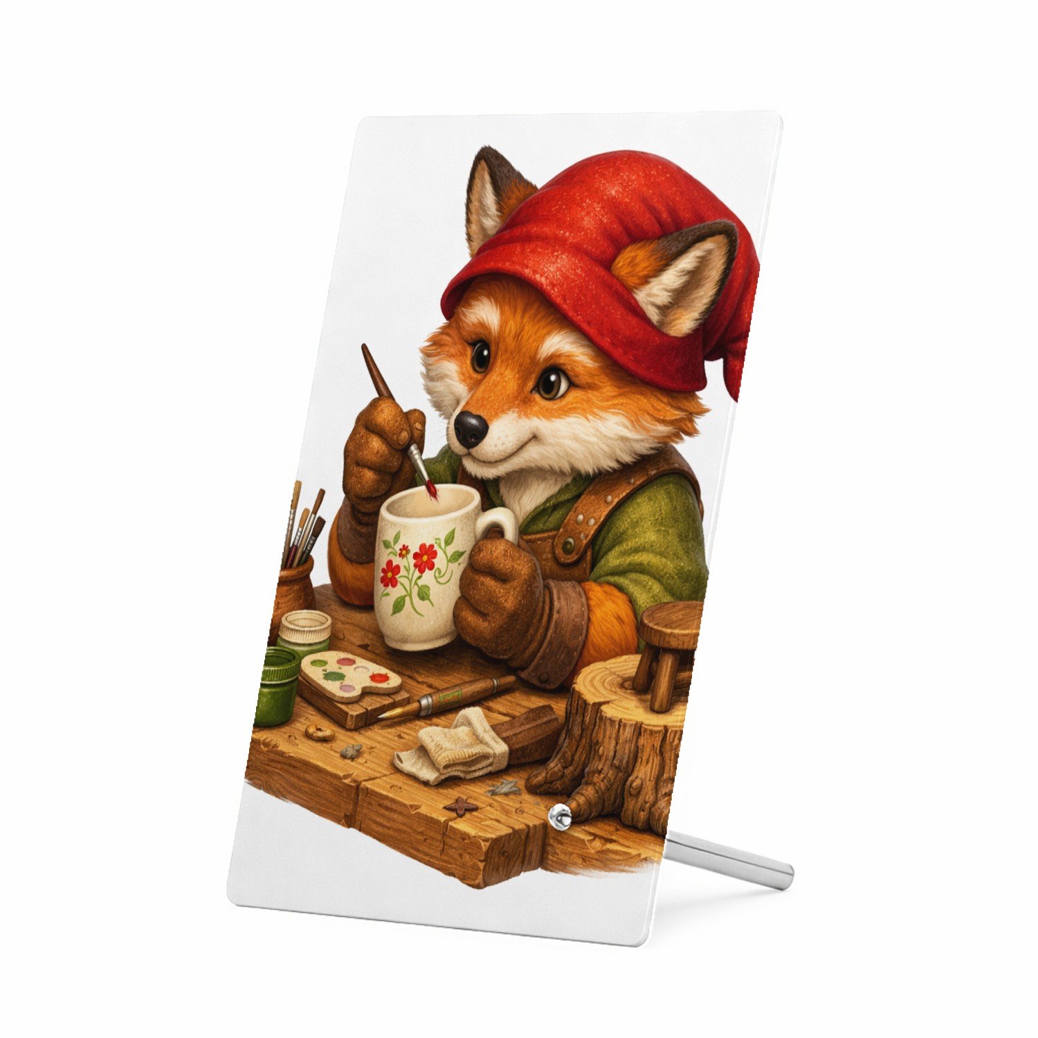 Mr Cadeautjes Glasframe 11 x 16 - design Een fantasierijk personage dat geconcentreerd een object maa | cadeau Wit