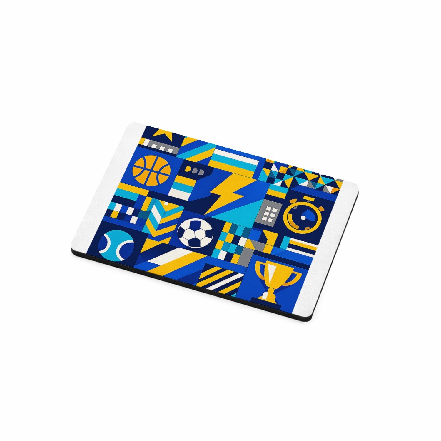 Mr Cadeautjes MDF magnetische fotolijst 7,5 x 5 - design Een sportieve patchworkprint met kleine iconische vormen zoa | cadeau Wit