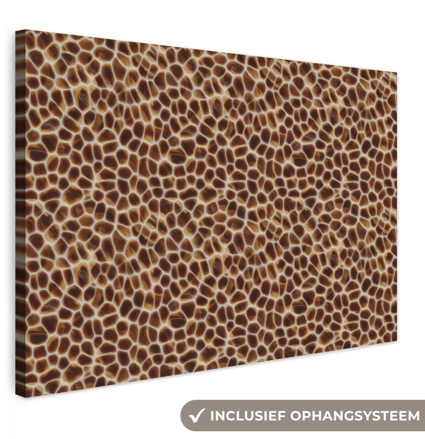 Canvas schilderij 150x100 cm - Exclusieve wanddecoratie Schildpad - Bruin - Patroon - Muurdecoratie woonkamer - Slaapkamer decoratie - Kamer accessoires - Schilderijen op canvas groot XXL