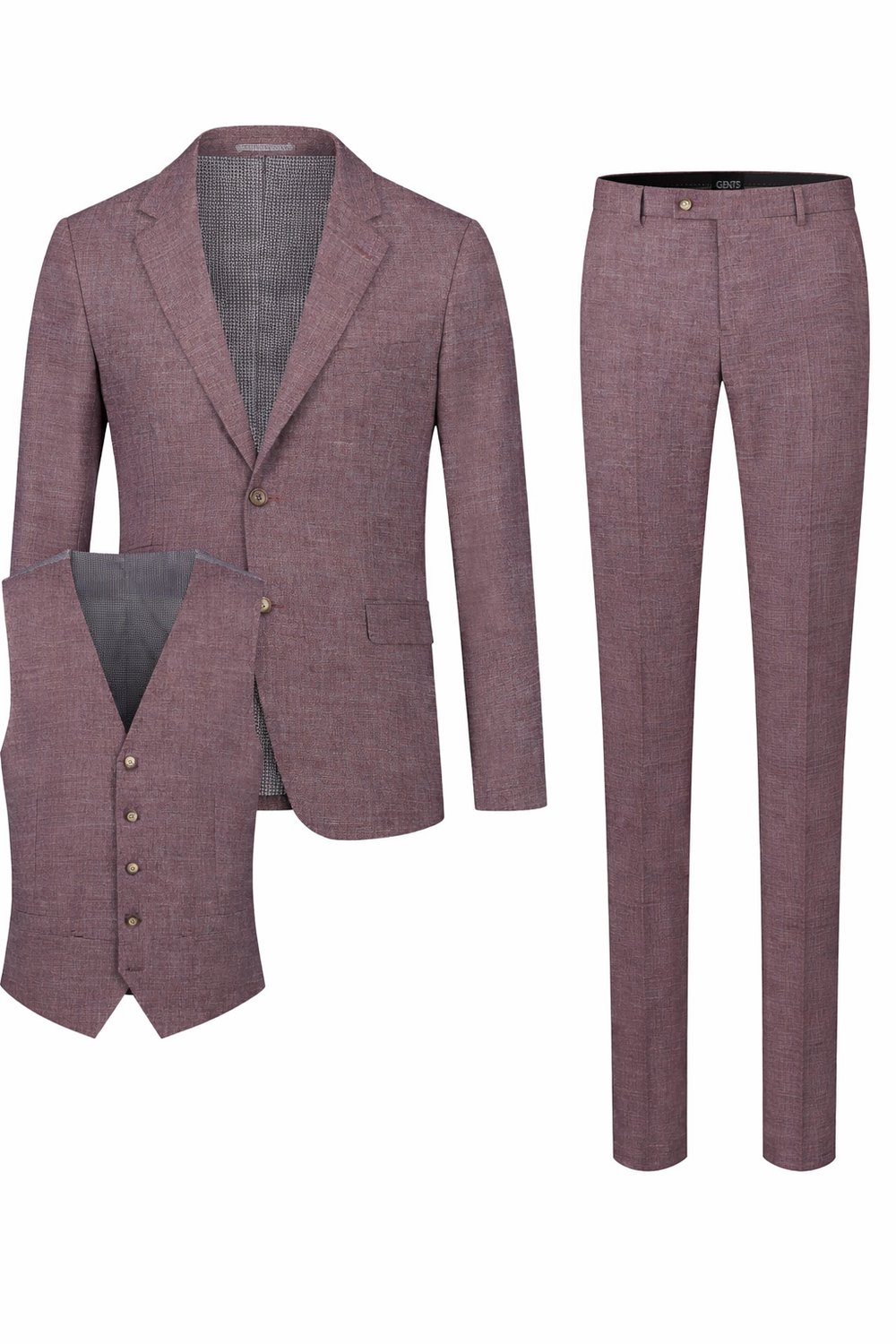 GENTS - pak / kostuum - Polyblend - Rozijnrood - Maat 56/3XL